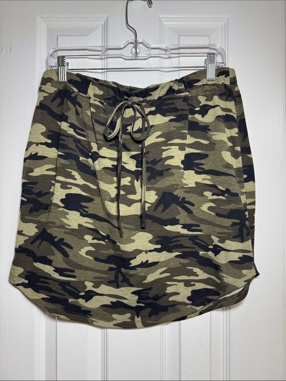 Olive & Black Camo Drawstring Skort